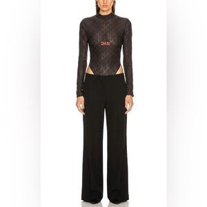 Alexander Wang x Addidas Original Women Sheer Logo BodySuit- Black- Size XS-BNWT